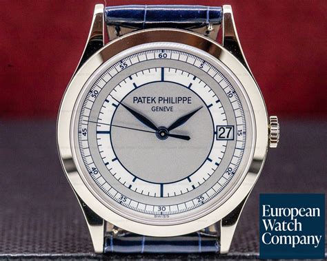 patek philippe calatrava 18k white gold enamel dial men& 39|Patek Philippe Calatrava new price.